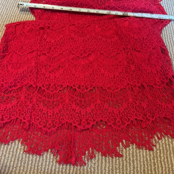 NWT FREE PEOPLE daydream lace red mini dress size small - Picture 13 of 15